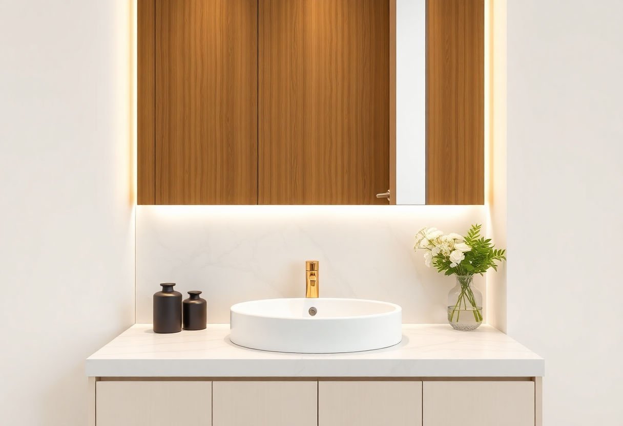 Lavabo da appoggio elegante in un bagno