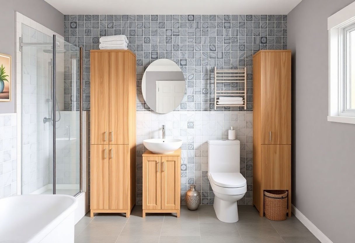 Immagine di mobili salvaspazio per il bagno