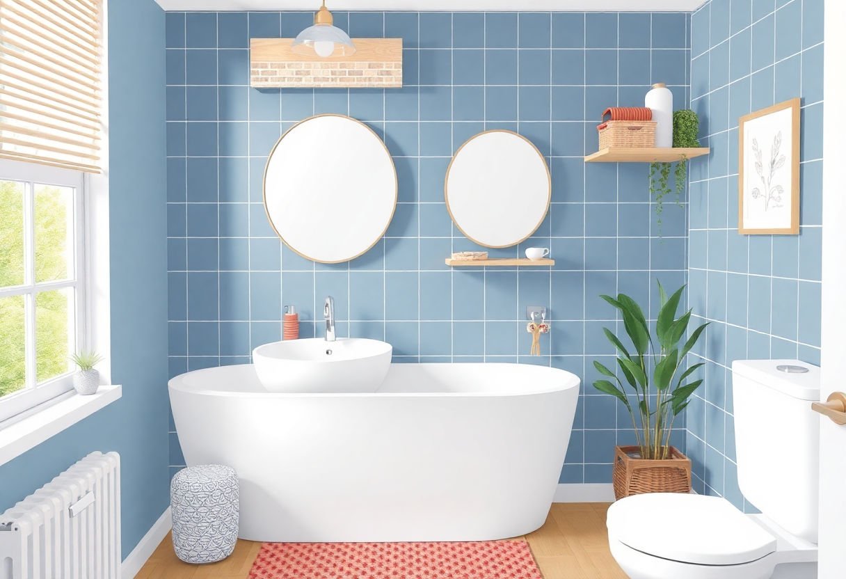 Bagno piccolo con soluzioni creative salvaspazio