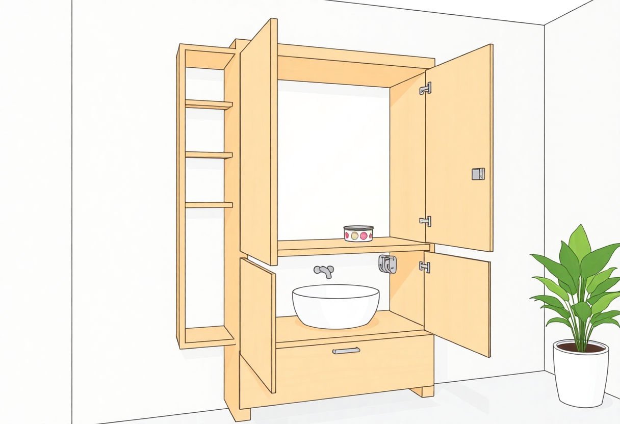 Installazione del mobile nel bagno