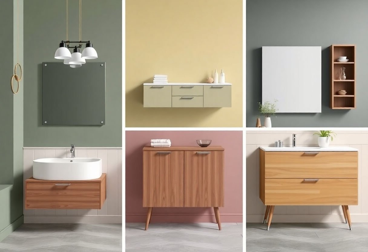 Esempi di colori e finiture per mobili bagno