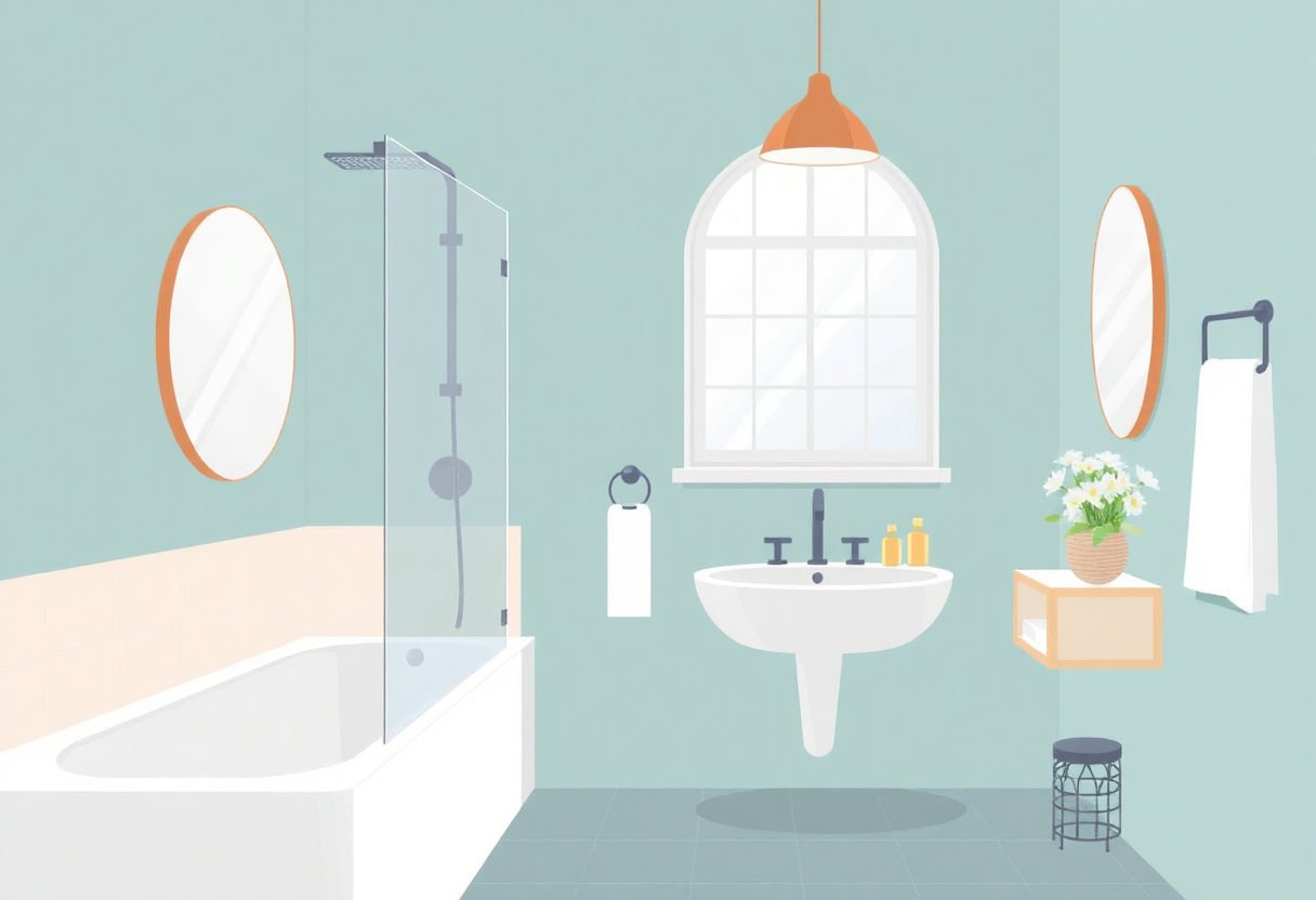 Bagno elegante e funzionale