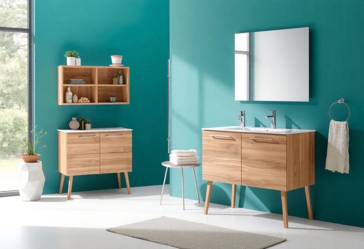 Immagine di mobili bagno a terra di design